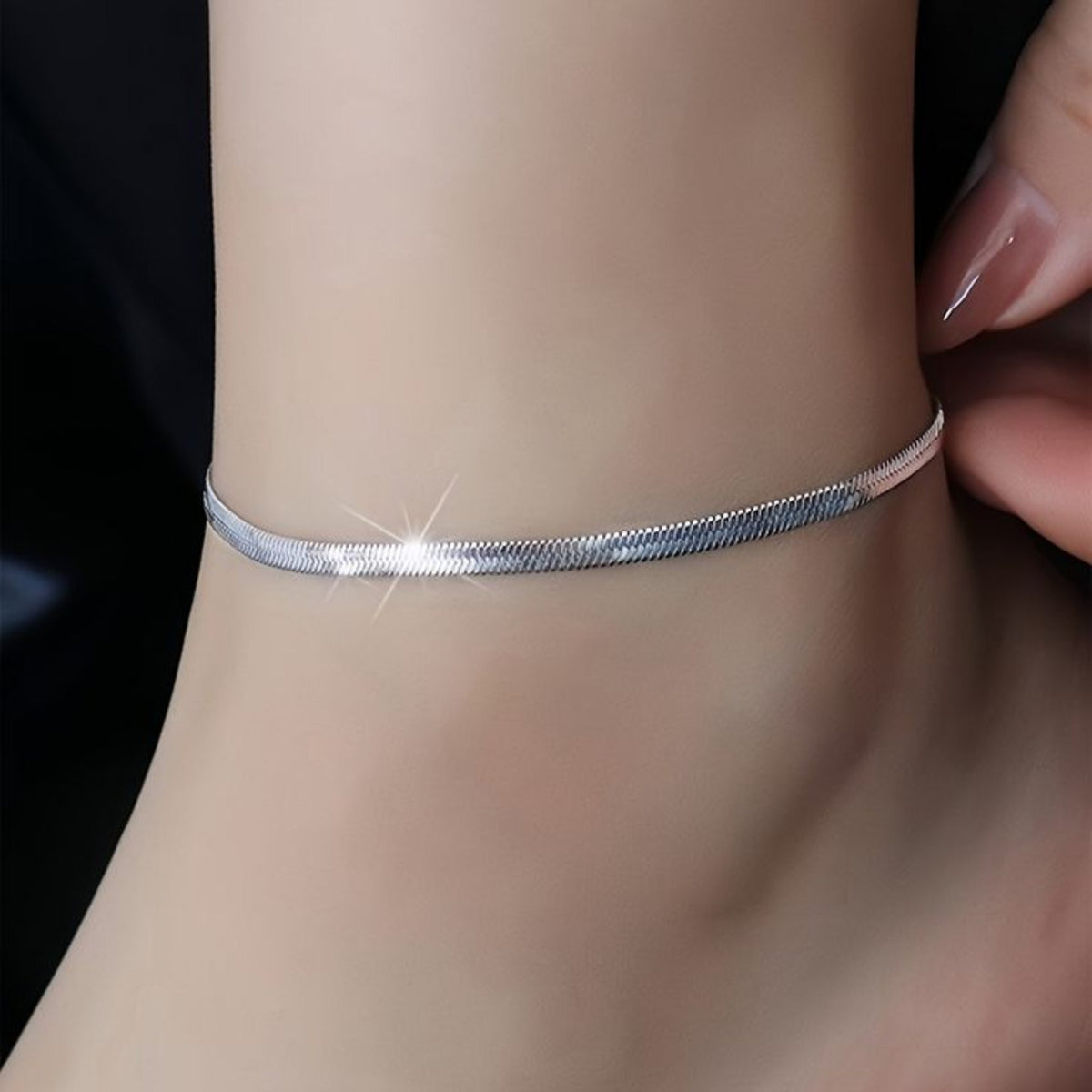 Bond of Love Silver-Plated Snake Anklet for Her | Premium Chic (Anti Tarnish )
