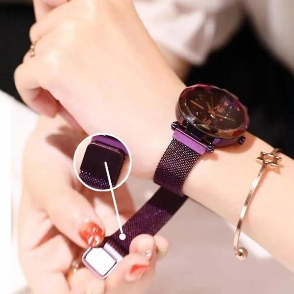 Luxury Galaxy watch Starry Magnetic Female watch- Elegance, written in starlight.