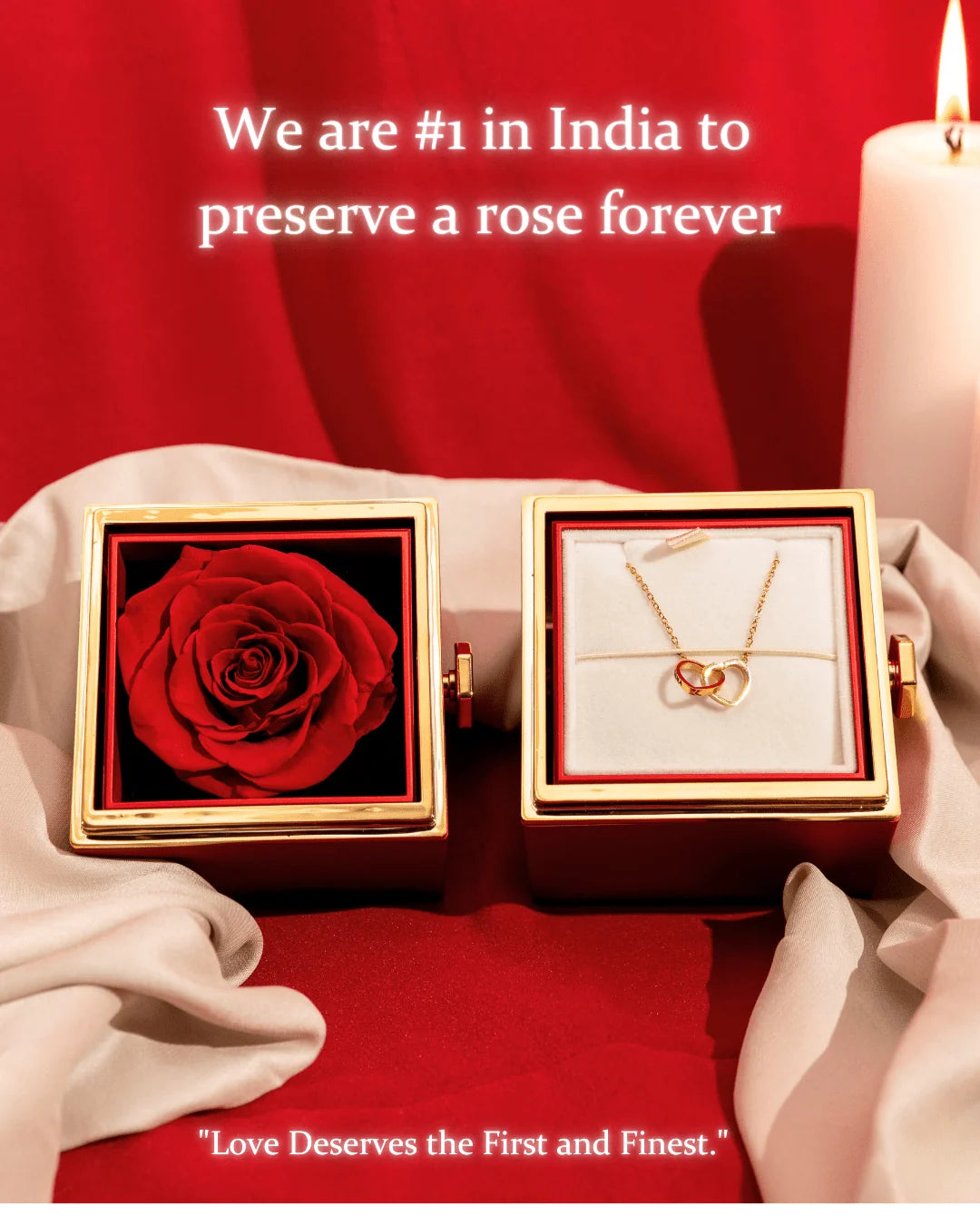 Forever Rose Box & Premium Personalized Necklace ❤️  Original Preserved Rose